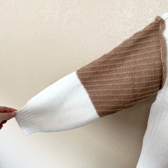 NWTS Rue21 White Brown Knit Sweater - Picture 3 of 6